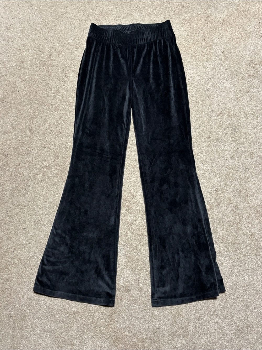 Black Velvet Flared Bottoms